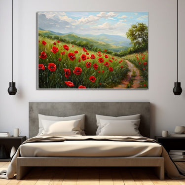 Peinture Champ De Coquelicots